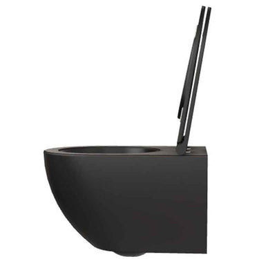 Lavabo Comodo hængetoiletskål/sæde glaseret porcelæn 540x360x340mm t/indb.cist mat sort - 1