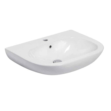Lavabo Pratica håndvask glaseret porcelæn 645x480x150mm t/væg blank hvid - 1