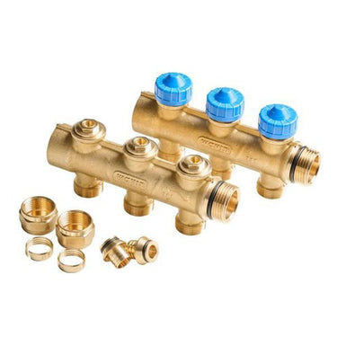Wavin Comfia fordelerrørssæt messing 3/4" Ø20x2mm t/PE-RT 3-port - 1