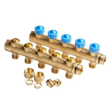Wavin Comfia fordelerrørssæt messing 3/4" Ø20x2mm t/PE-RT 5-port - 1