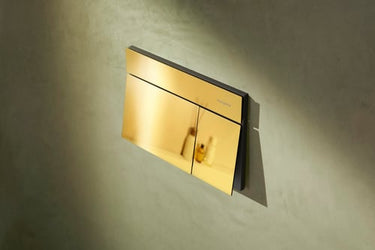 hansgrohe iFrame Element E betjeningsplade PVD metal 230x150mm t/indb.cist poleret guld-optik - 1