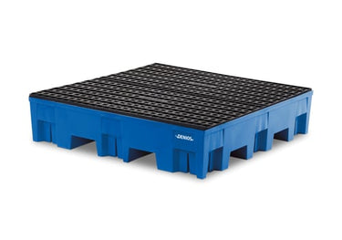 Opsamlingskar PE-kar med gitterrist til 4 tønder à 200L 1235x1235x305mm - 1