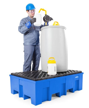 Opsamlingskar PE-kar med gitterrist til 2 tønder à 200L 865x1245x375mm - 1