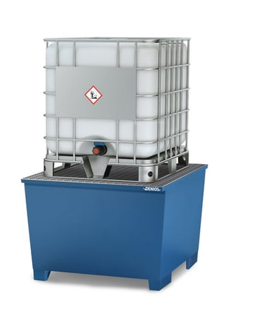 Opsamlingskar Stål til 1 IBC palletank à 1000L 1350x1300x923mm - 1