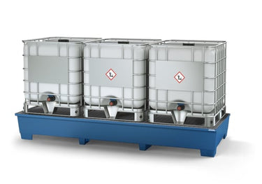 Opsamlingskar Stål til 3 IBC palletank à 1000L 3280x1300x430mm - 1