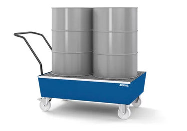 Opsamlingskar Stål med gitterrist og hjul til 2 tønder à 200 liter 1700x815x995mm - 1