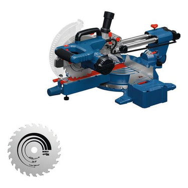 Blå Bosch GCM 305-216S Kap-/Geringssav 2x24T - 1