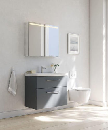 Dansani Mido+ spejlskab 704x800x145mm 2låger/lys spejlgavl - 1