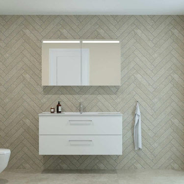 Dansani Mido+ spejlskab 704x1200x145mm 2låger/lys hvid højglans - 1