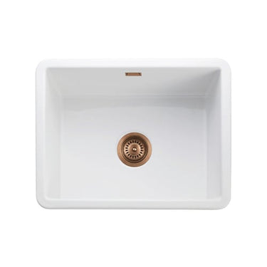 Lavabo Mataro køkkenvask 557x430x220mm blank hvid/kobber - 1