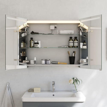 Dansani Mido+ spejlskab 704x800x145mm 2låger/lys grå mat - 1