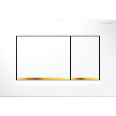 Geberit Sigma30 betjeningsplade hvid/guld - 1