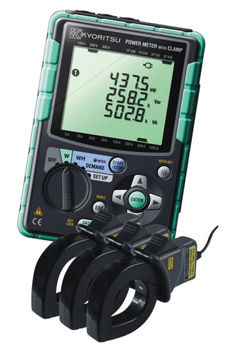 Kyoritsu 6305 3-faset mini-energianalysator inkl. taske 3 strømtænger SD-kort PC-kabel m.m - 1