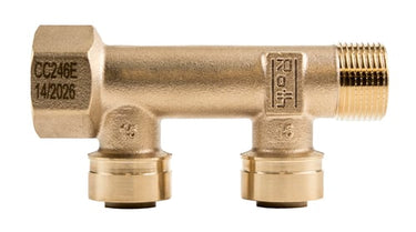 Roth Multipex fordelerrør 3/4"x15mm m/kobl 2 afgreninger siliciumbronze - 1