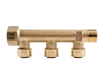 Roth Multipex fordelerrør 3/4"x15mm m/kobl 3 afgreninger siliciumbronze - 1