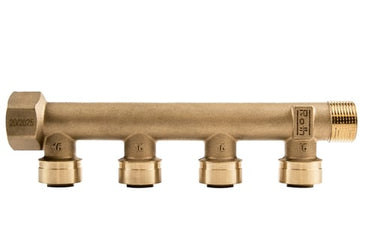 Roth Multipex fordelerrør 3/4"x15mm m/kobl 4 afgreninger siliciumbronze - 1
