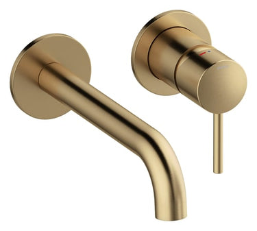 Damixa Osier/Merkur håndvaskarmatur PVD 155-180mm tud t/væg børstet bronze - 1