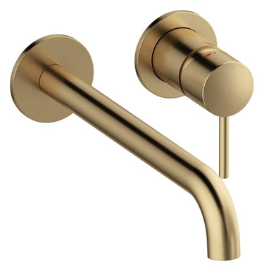 Damixa Osier/Merkur håndvaskarmatur PVD 225-250mm tud t/væg børstet bronze - 1