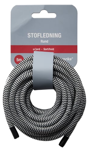 Stofledning 5m u/j 2x0,75mm Sort/Hvid - 1