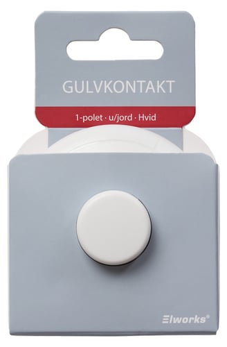 Gulvkontakt fodafbryder u/jord hvid - 1