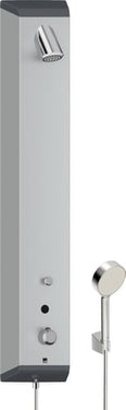 Oras Electra brusepanel 1198mm berøringsfri 3V m/blander og håndbruser grå/forkr - 1