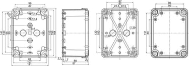 Kasse abs 164X121X87 gråt låg - 1