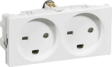 LK FUGA dobbelt stikkontakt hospital 2-polet + DK jord 2 modul hvid - 1