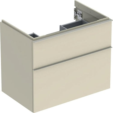 Geberit Icon vaskeskab 740 x 476 x 615 mm 2 skuffer sandgrå højkomprimeret trelags-spånplade lakeret blankpoleret - 1