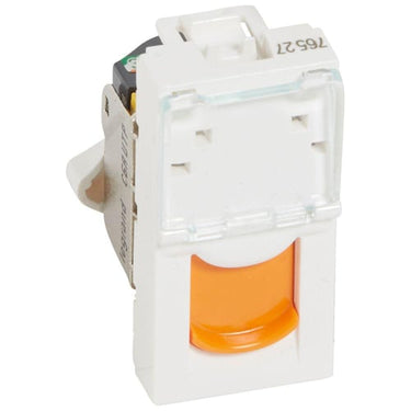 Mosaic dataudtag RJ45 Cat-6A UTP 1M orange klap hvid - 1