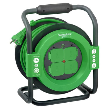 Thorsman kabeltromle 25 m ho7rnf 3g1,5 sort/grøn - 1
