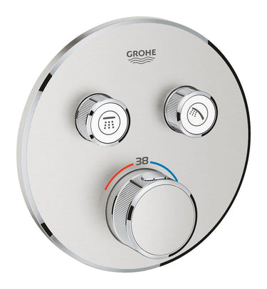 GROHE Grohtherm SmartControl termostat udv. del rund 2SC SuperSteel - 1