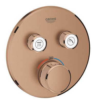 GROHE Grohtherm SmartControl termostat udv. del rund 2SC børstet warm sunset - 1