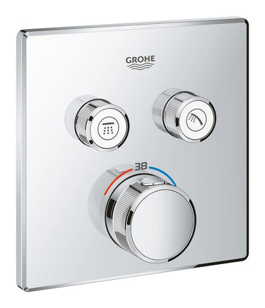 GROHE Grohtherm SmartControl termostat udv. del firkant 2SC krom - 1