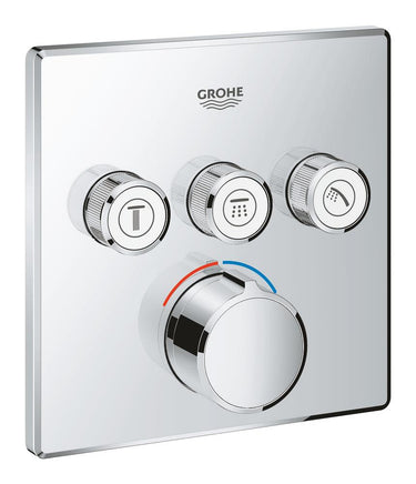 GROHE SmartControl termostat udv. del firkant 3SC krom - 1