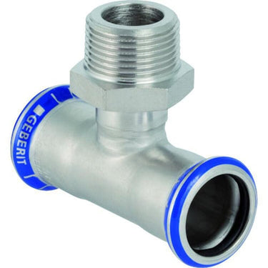 Geberit Mapress t-stykke rf 35mmx1 1/4x35mm presmuffe/nippel st rf/syrefast - 1
