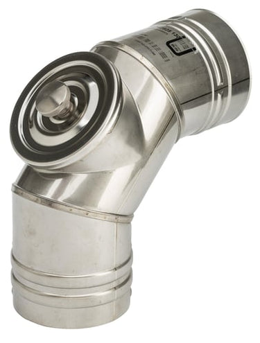 Metalbestos Omega foringsvinkelstykke 90° med inspektionslem Ø130 mm - 1