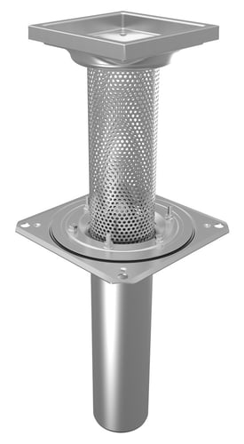 BLÜCHER tagafløb til selvfald med perforeret overdel til tagfolie 280 x 280 mm Ø110 mm - 1