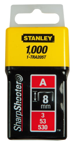 Stanley hæfteklammer type a 8 mm x 1000 stk - 1