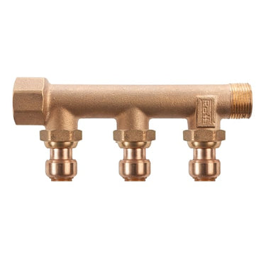 Roth fordelerrør 3 afgreninger x 15 mm indstik Euro-red - 1