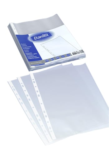 Plastlomme Bantex A4 0,04mm præget 100stk/pak - 1