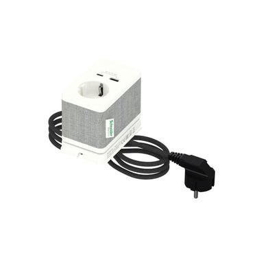 Bord stikk. enkelt m/USB A/C hvid - 1