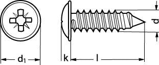 3,5X25 BS4174 FZB pladeskrue med flange Z - 1