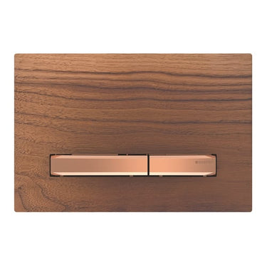 Geberit Sigma50 betjeningsplade rødguld/nøddetræ - 1