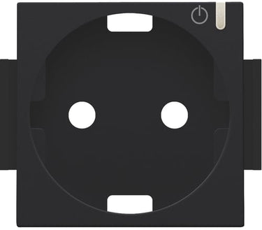 Afdækning til Smart Stikkontakt med sidejord black coated - 1