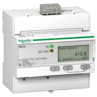 Acti9 3 faset Kilowatt-time måler til montering på DIN skinne IEM3255 - 1