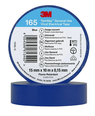 Temflex el vinyltape 165 blå 15 mm x 10 m - 1