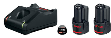 Blå Bosch 12V Batterisæt 2x3,0ah m/lader - 1