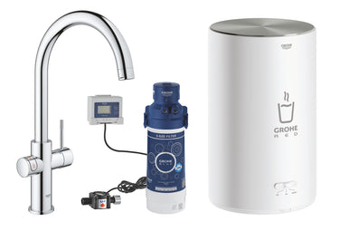 GROHE Red II Duo køkkenarmatur med kogende vand 4 l-kedel C-tud krom - 1