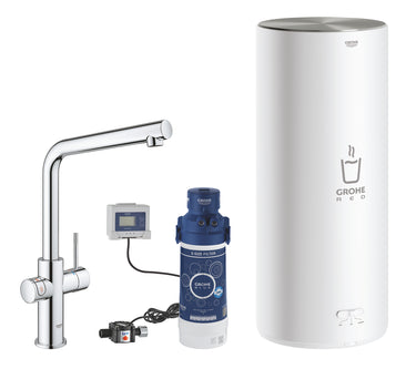 GROHE Red II Duo køkkenarmatur med kogende vand 7 l-kedel L-tud krom - 1