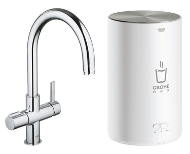 GROHE Red II Duo køkkenarmatur med kogende vand 4 l-kedel C-tud krom - 1